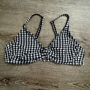 Gingham Style Checkered Bikini Top (S)